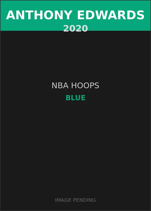 Anthony Edwards 2020 NBA Hoops Blue Card
