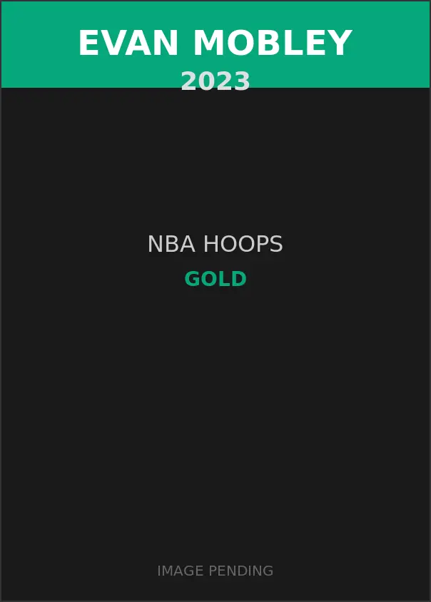 Evan Mobley 2023 NBA Hoops Gold Card