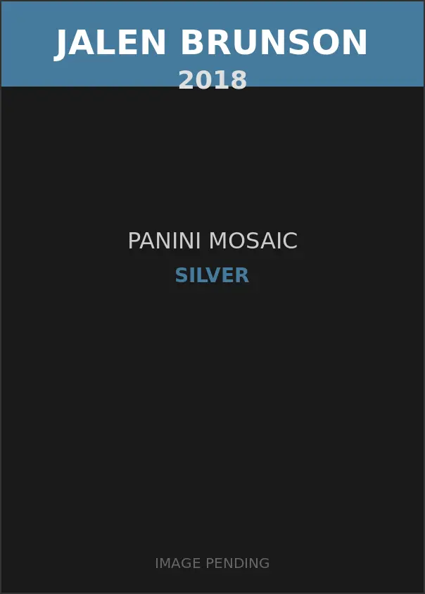 Jalen Brunson 2018 Panini Mosaic Silver Card