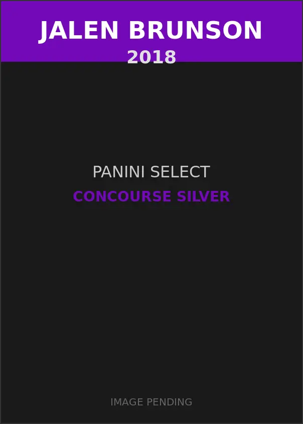 Jalen Brunson 2018 Panini Select Concourse Silver Card