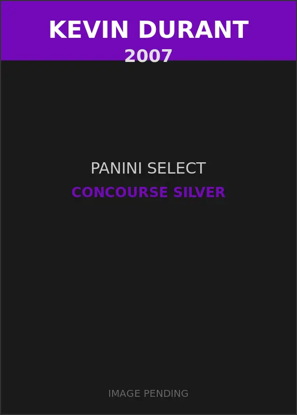 Kevin Durant 2007 Panini Select Concourse Silver Card