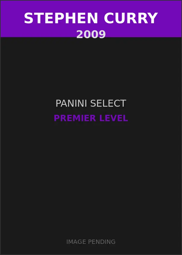 Stephen Curry 2009 Panini Select Premier Level Card