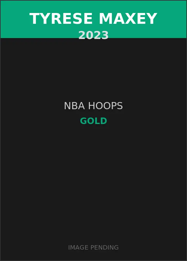 Tyrese Maxey 2023 NBA Hoops Gold Card