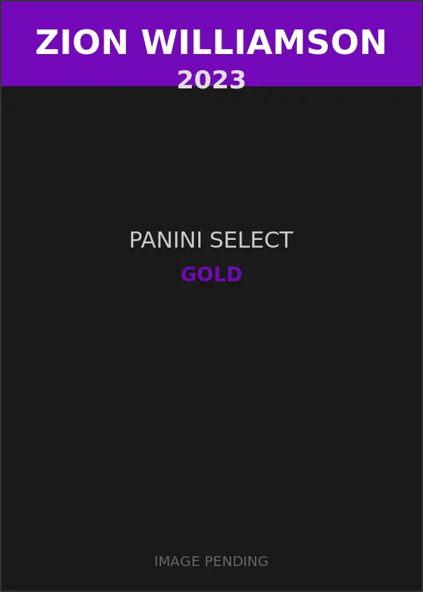 Zion Williamson 2023 Panini Select Gold Card